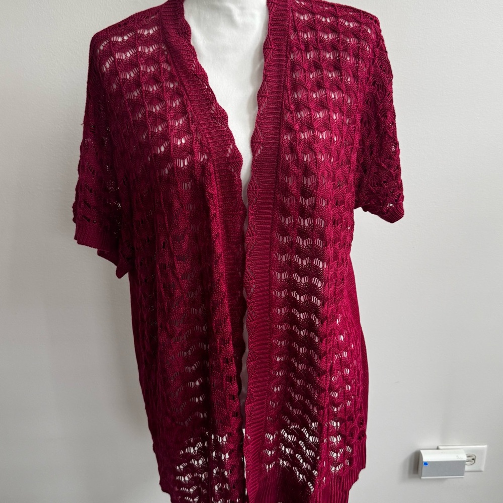 Lane Bryant Magenta Knit Cardigan - Picture 4 of 8